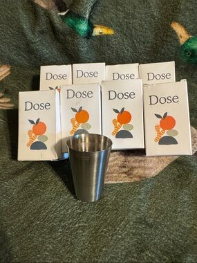 Set of 8 Stainless Steel 2 oz Shot Cups - Silver
